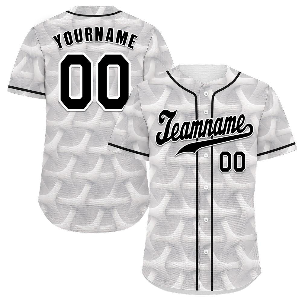 Custom White 3D Pattern Black Authentic Baseball Jersey BSBJ0a-bc0fbde