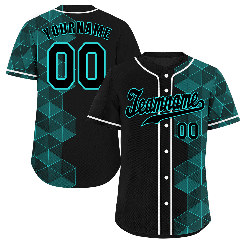 Custom Black Aqua 3D Pattern Black Authentic Baseball Jersey BSBJ0a-bc0fbd8