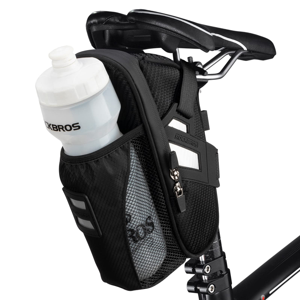 Waterproof Bike Saddle Bag with Bottle Holder