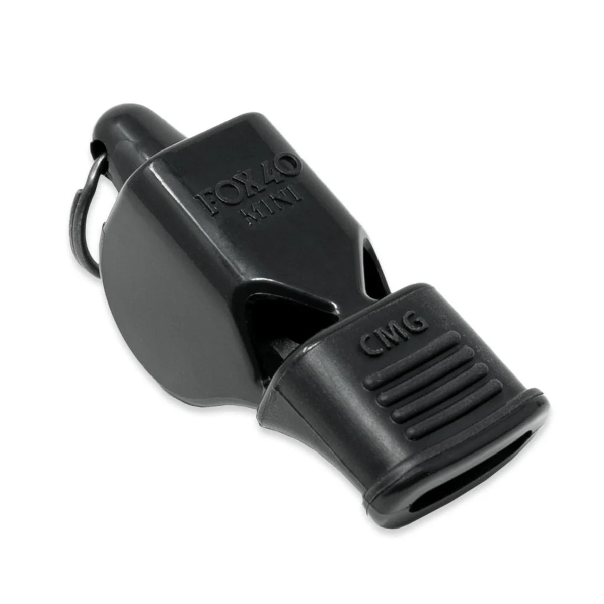 Compact safety whistle with cushioned mouthpiece and built-in finger grip for comfortable use and reliable signaling.