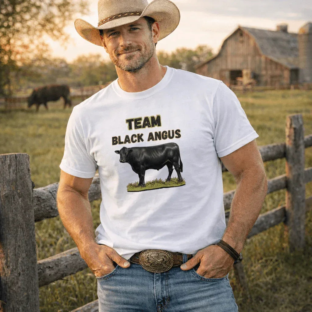 Black Angus Lover T-Shirt, Rancher & Farmer Gift, Rancher Apparel