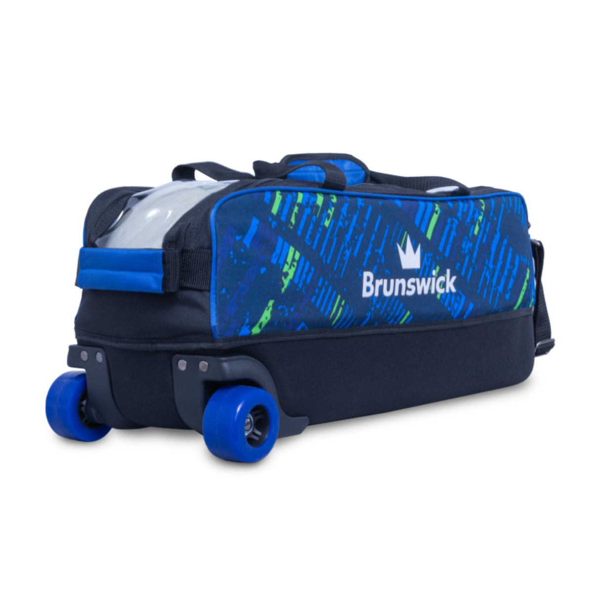 Brunswick Edge 3 Ball Tote Roller With Shoe Pouch Blue Bowling Bag