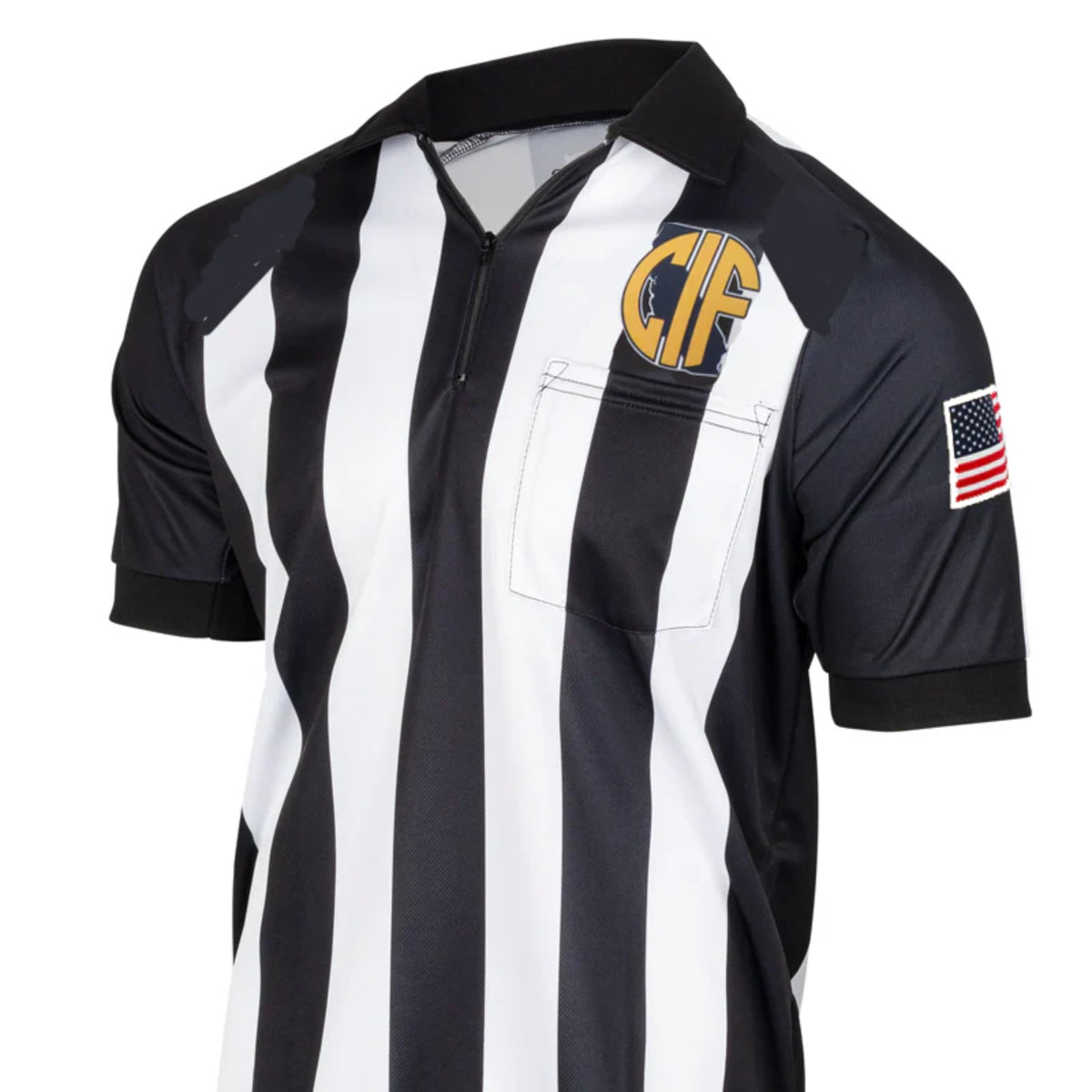 Smitty | CIF-151-607 | High Performance Body Flex Fabric Referee Short Sleeve Shirt Football Official Lacrosse USA Flag - multi-color - Great Call Athletics