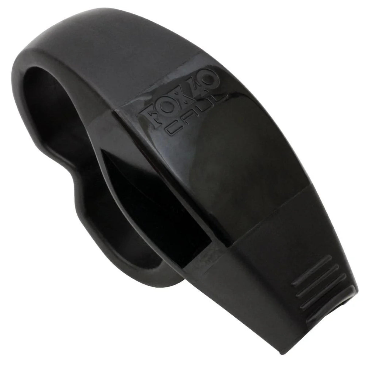 Fingergrip whistle designed for hands-free use with a molded grip for secure hold during sports or officiating.