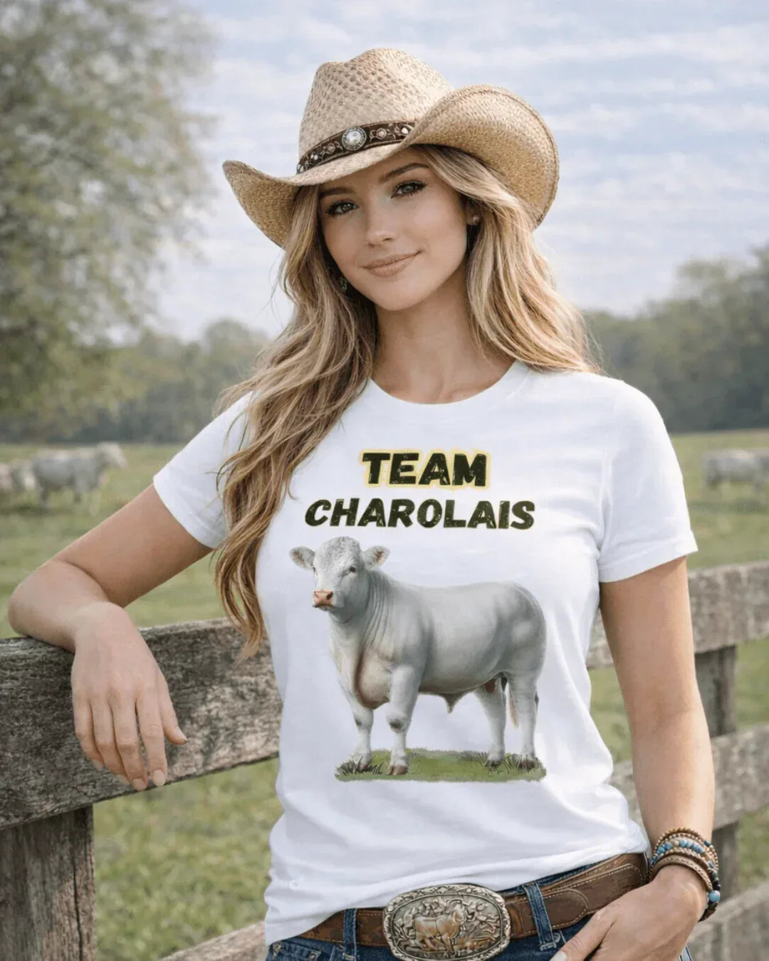 Charolais T-Shirt, Charolais Cattle Farmer Tee, Livestock Apparel
