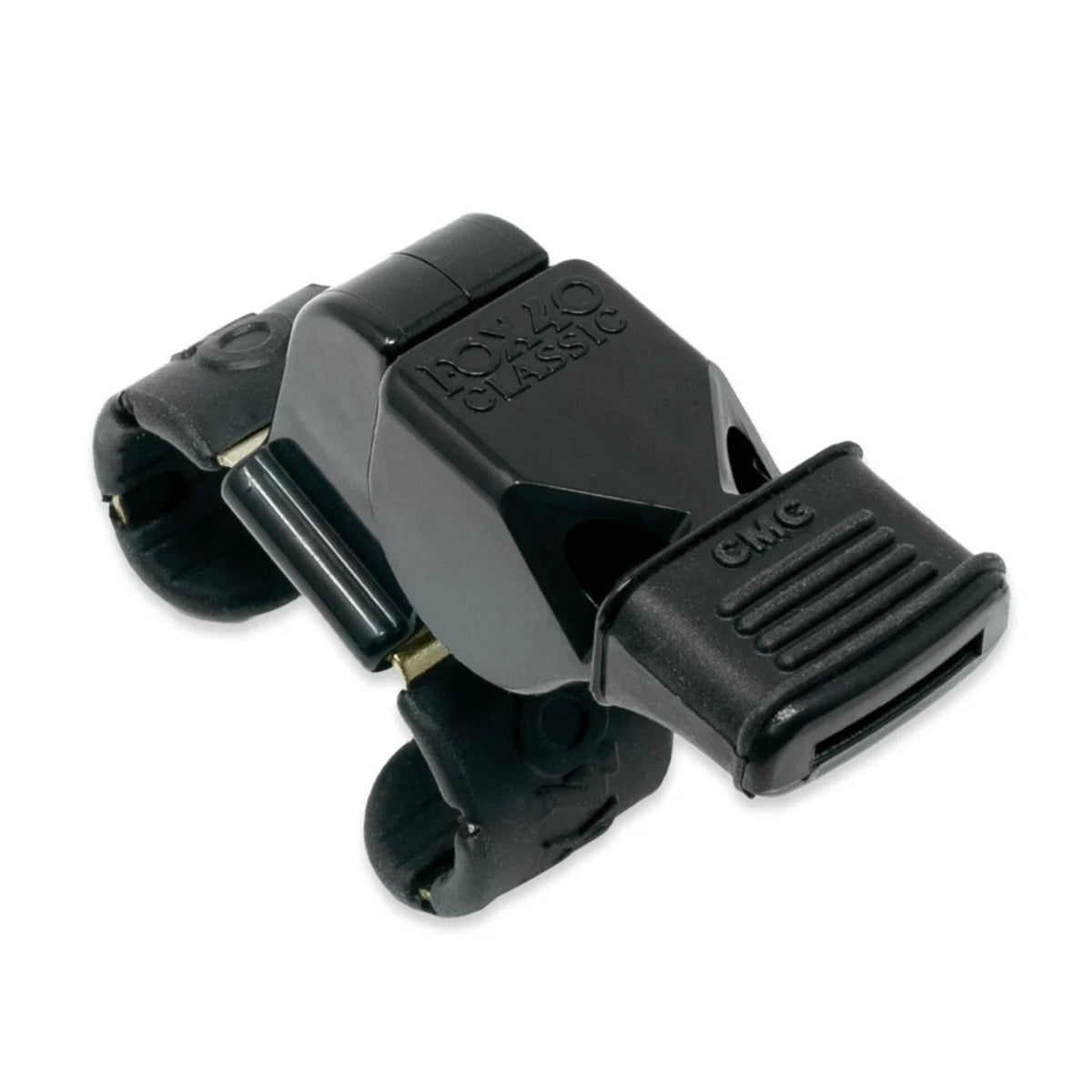 Fingergrip safety whistle designed for secure handling and loud, clear signaling during sports or emergency situations.