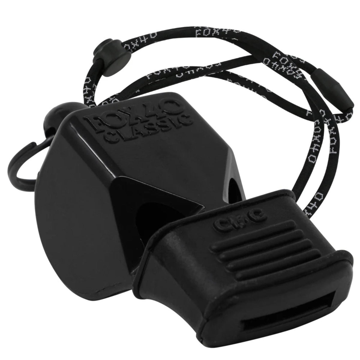 Safety whistle with attached breakaway lanyard, designed for loud, clear signaling during sports, training, or emergency use.