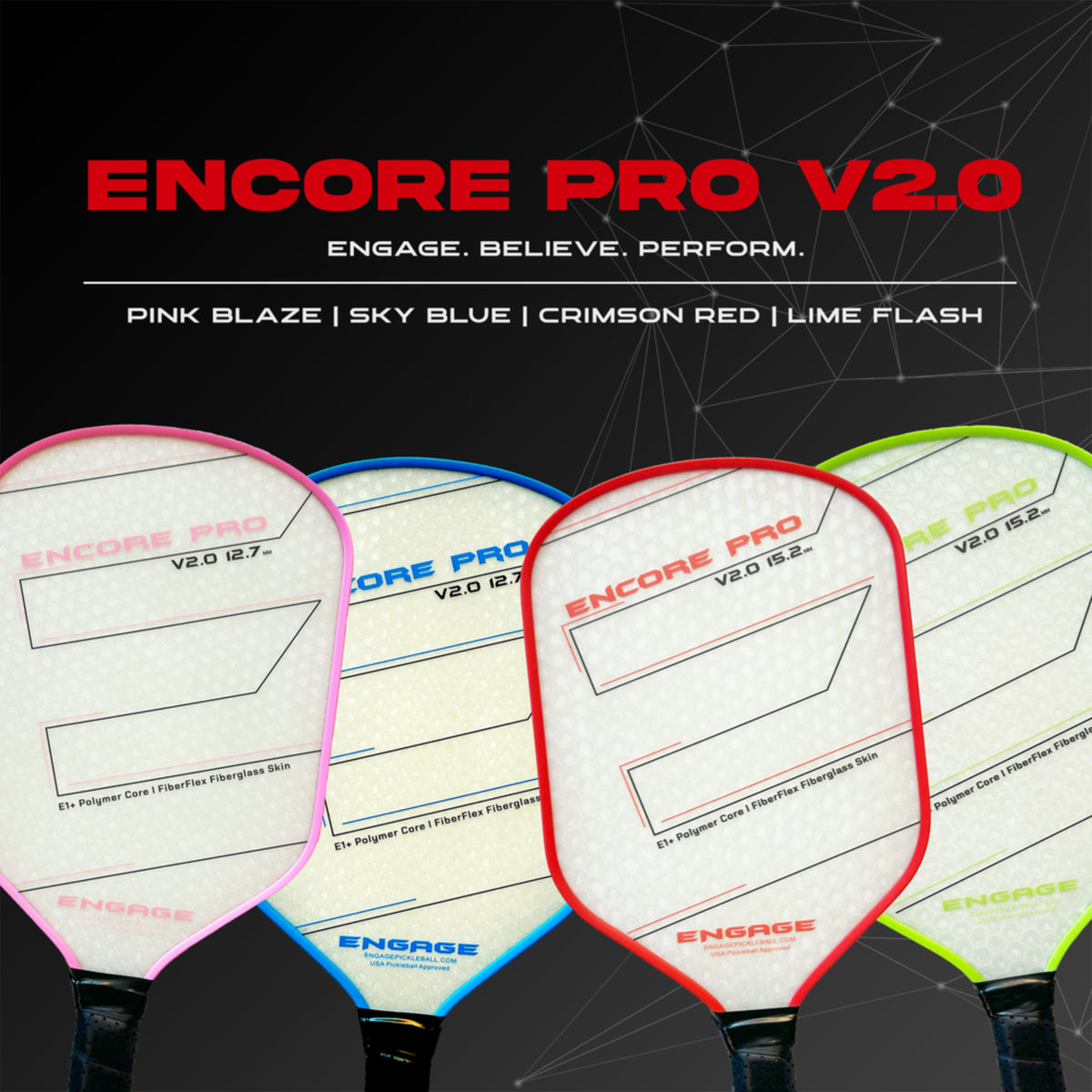 Engage Encore Pro V2.0 12.7mm Pickleball Paddle