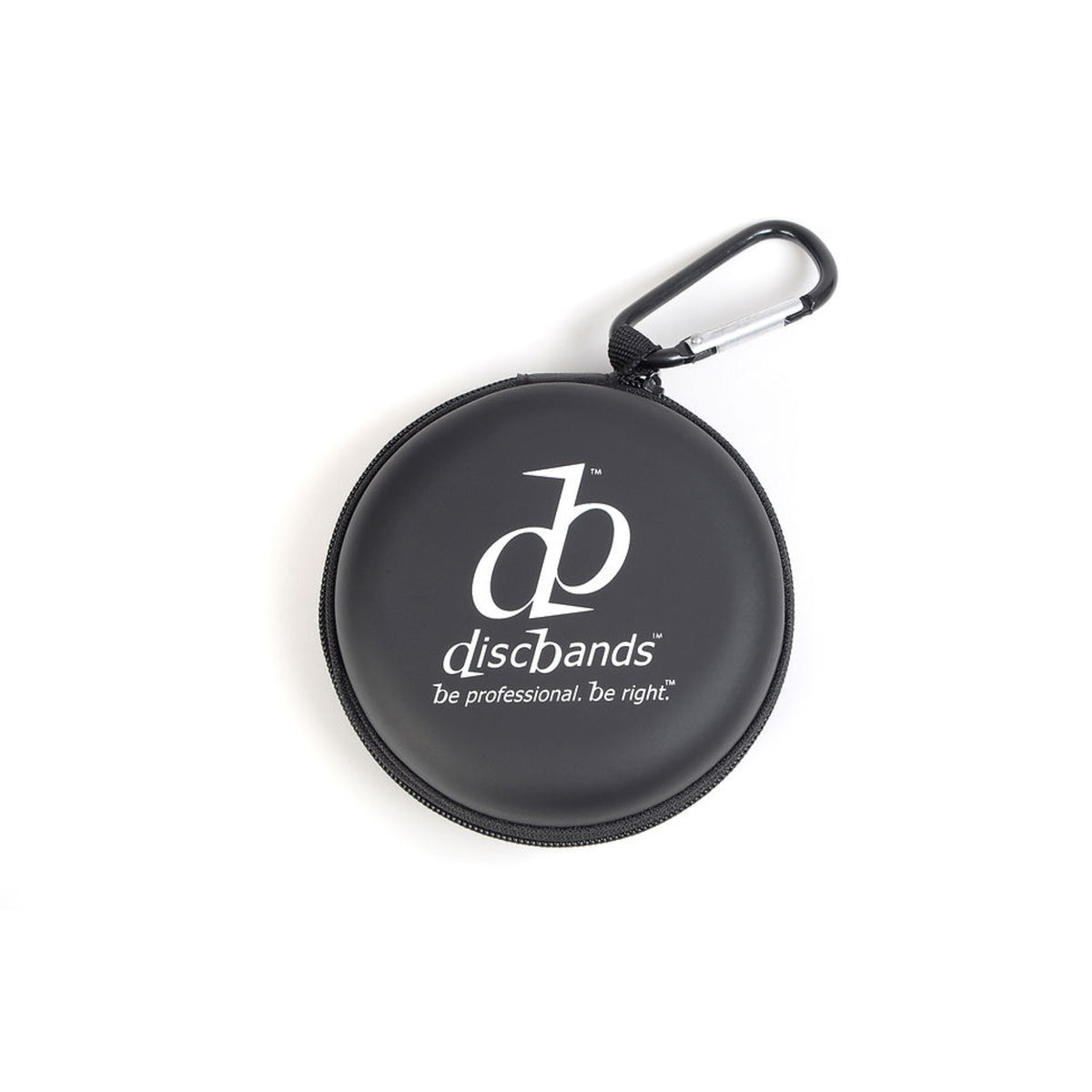 Black case with 'discbands' logo on a white background