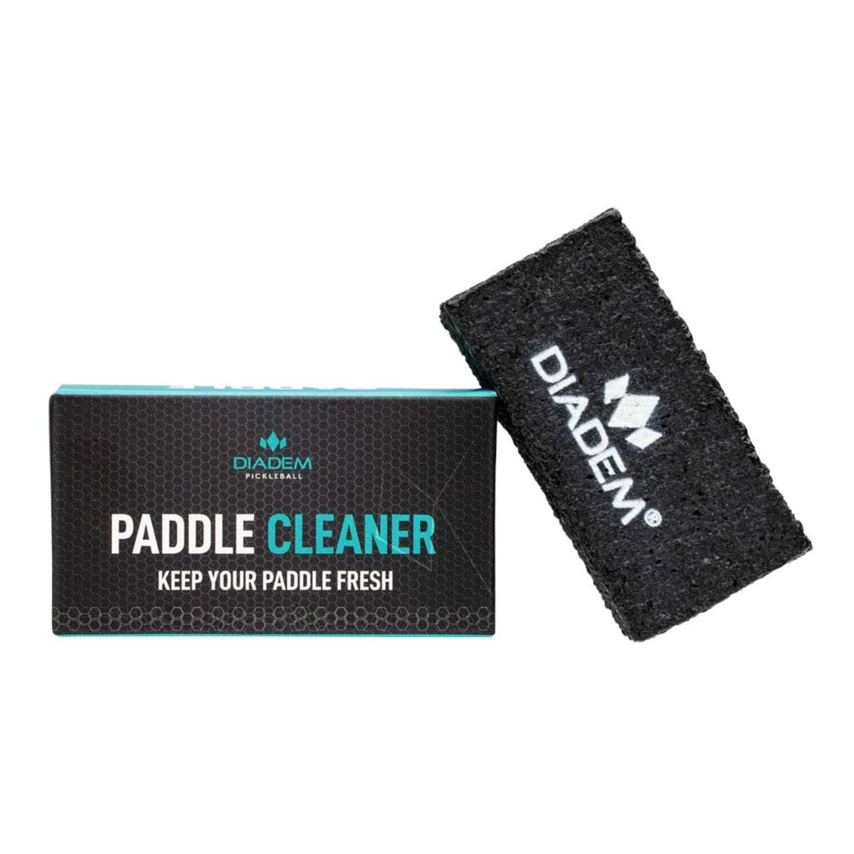 Pickleball paddle cleaning eraser block with branded packaging designed to remove dirt and debris from paddle surfaces.