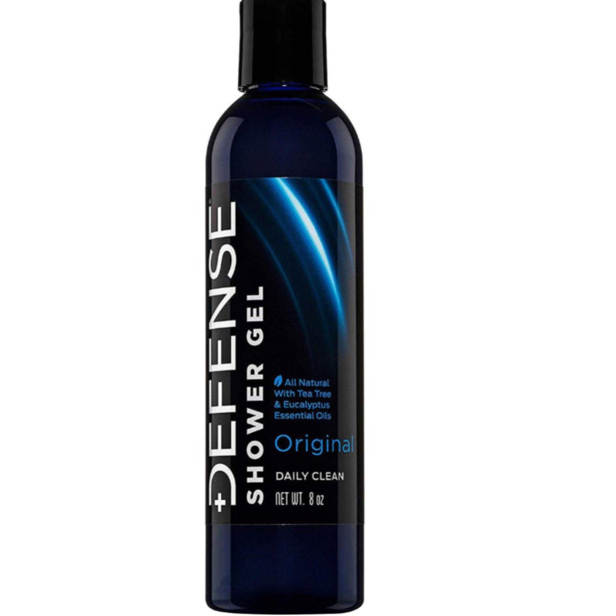 Bottle of Defense Shower Gel on a white background