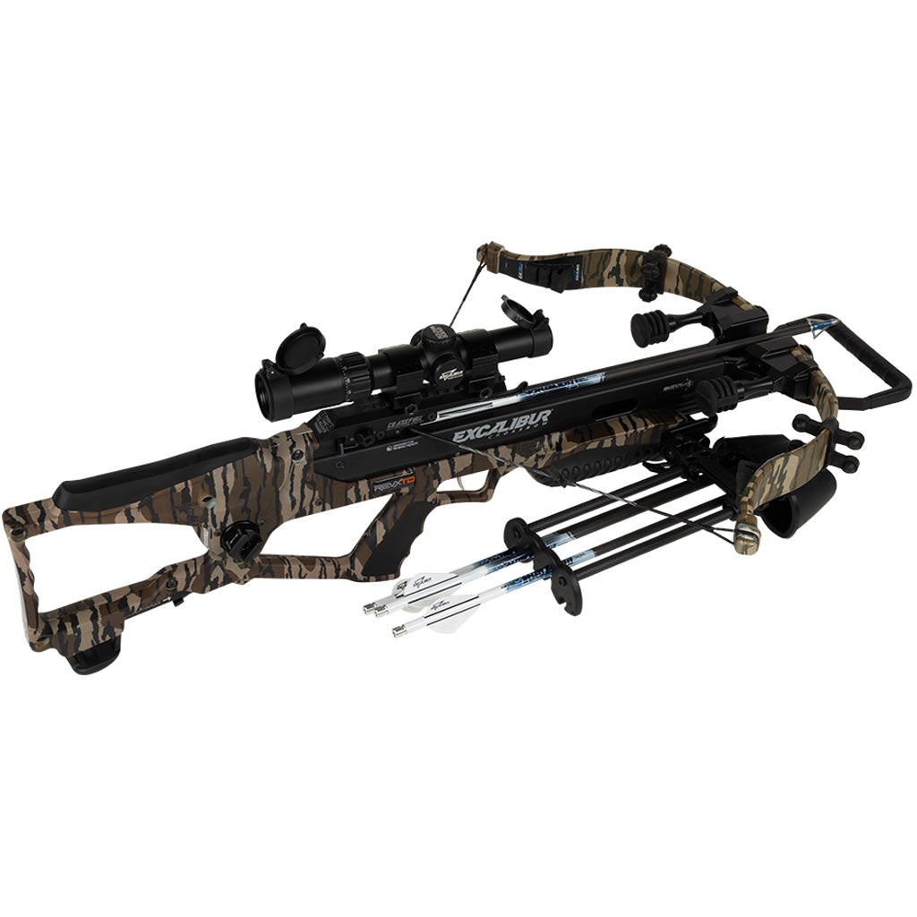 Excalibur Rev-X TD Crossbow Package in Mossy Oak Bottomlands Camo - Front View