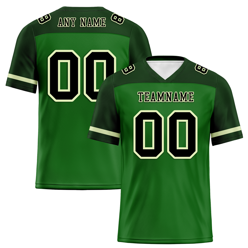 Custom Green Raglan Sleeves Black Personalized Authentic Football Jersey FBJ02-bc0f0ba