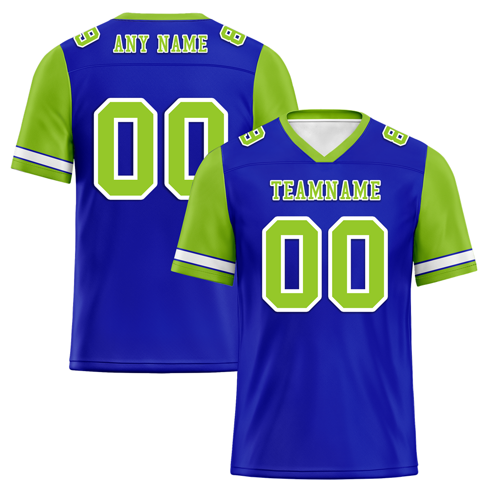 Custom Blue Green Two Tone Green Personalized Authentic Football Jersey FBJ02-bc0fa0c