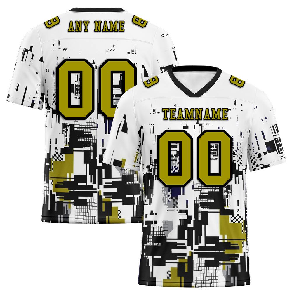 Custom White Graffiti Pattern Orange Personalized Authentic Football Jersey FBJ02-bc0fabe