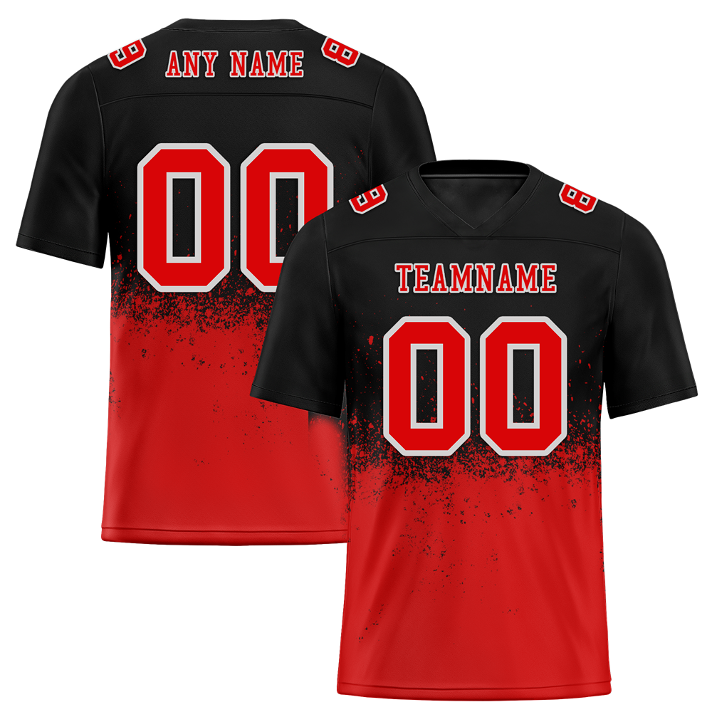 Custom Black Red Graffiti Pattern Red Personalized Authentic Football Jersey FBJ02-bc0fabf