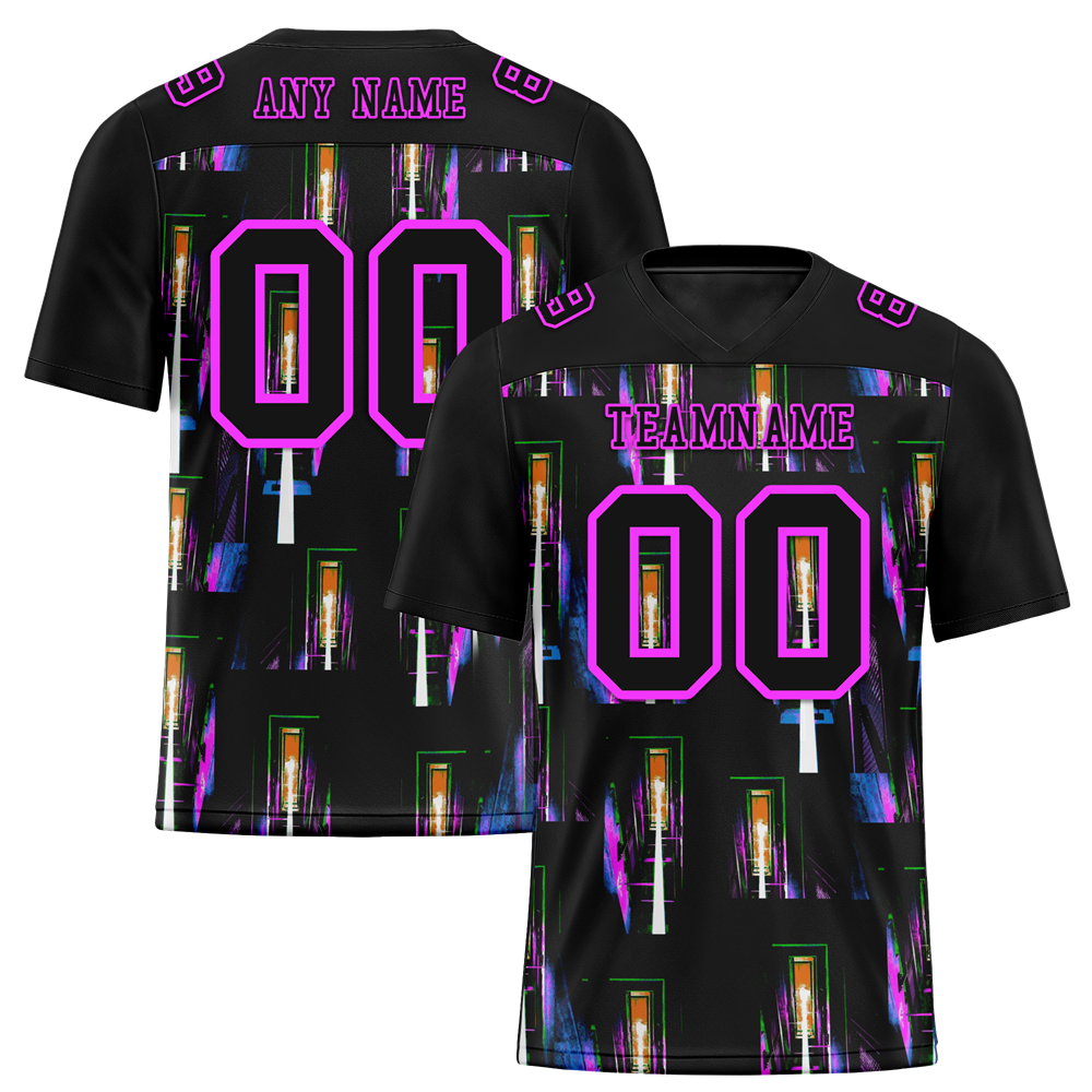 Custom Black Graffiti Pattern Black Personalized Authentic Football Jersey FBJ02-bc0fab7
