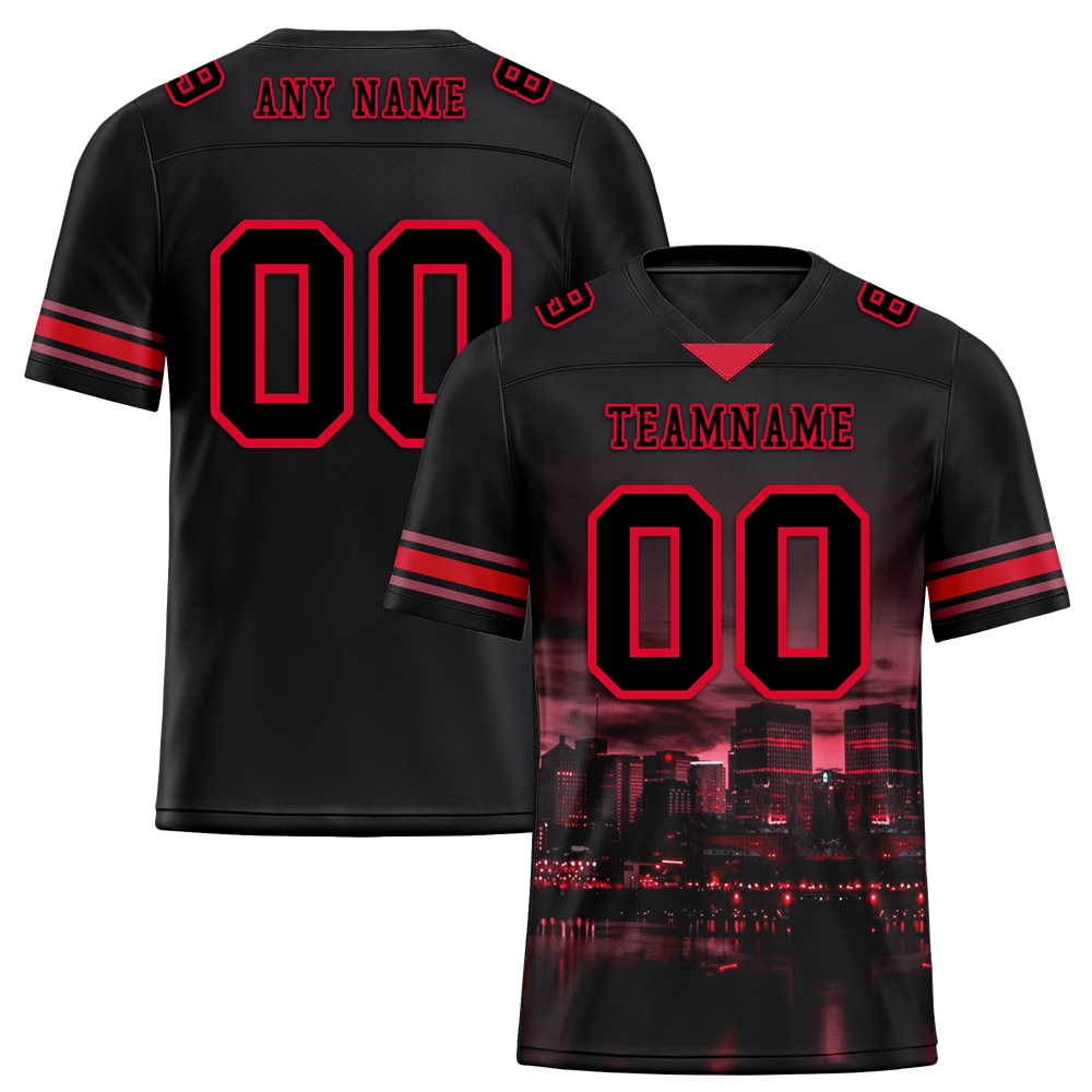 Custom Black Graffiti Pattern Black Personalized Authentic Football Jersey FBJ02-bc0fad0