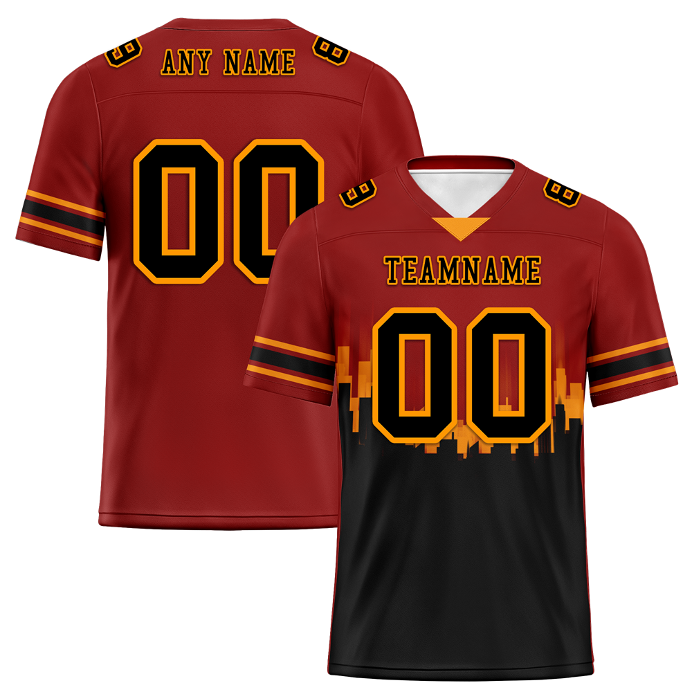 Custom Brown Black Graffiti Pattern Black Personalized Authentic Football Jersey FBJ02-bc0fadf