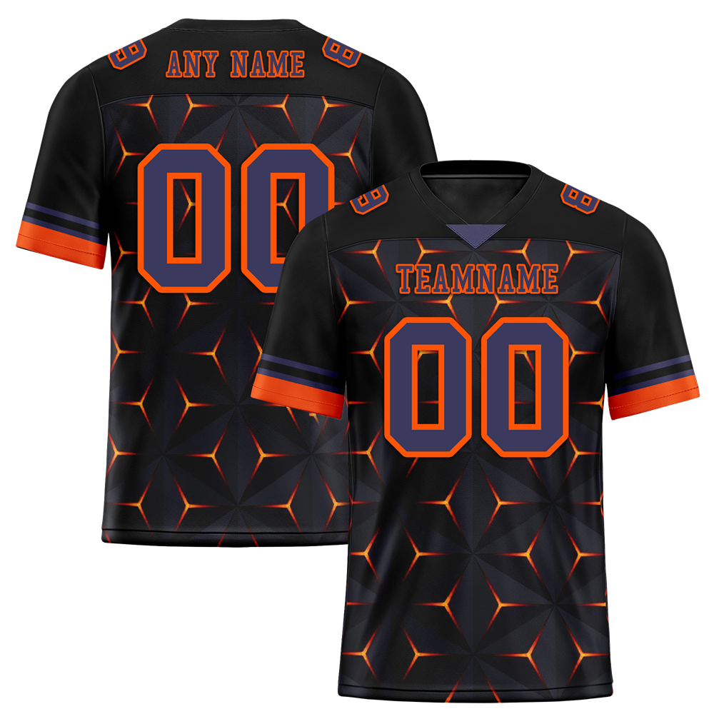 Custom Black Orange 3D Pattern Purple Personalized Authentic Football Jersey FBJ02-bc0faed