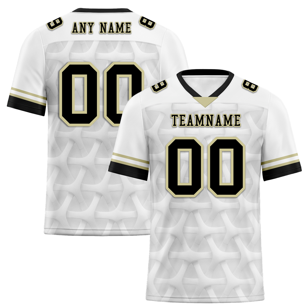 Custom White 3D Pattern Black Personalized Authentic Football Jersey FBJ02-bc0faee