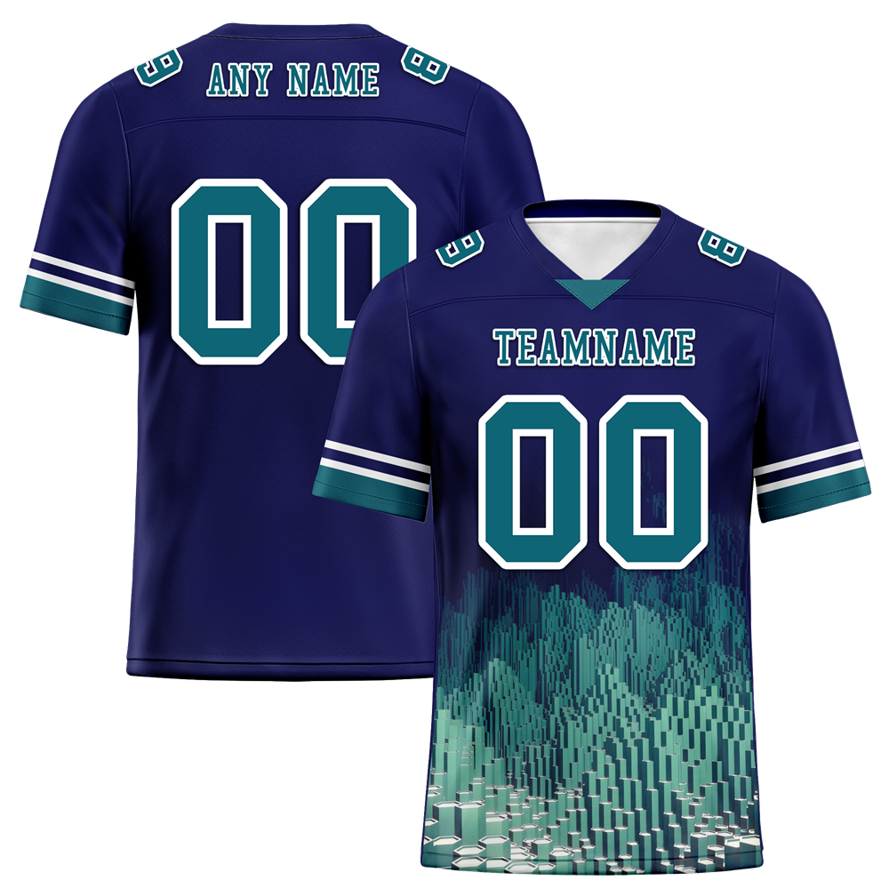 Custom Blue 3D Pattern Aqua Personalized Authentic Football Jersey FBJ02-bc0fae9