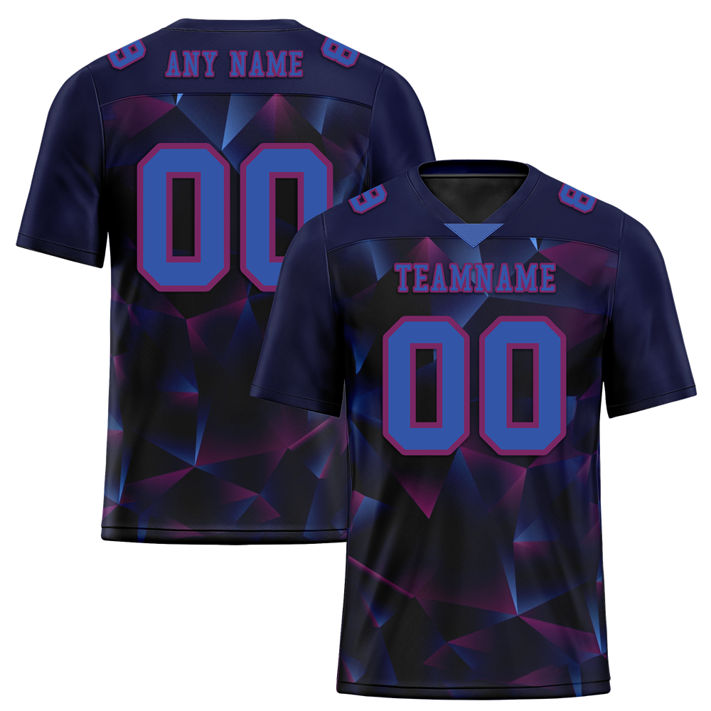 Custom Black 3D Pattern Purple Personalized Authentic Football Jersey FBJ02-bc0fafa