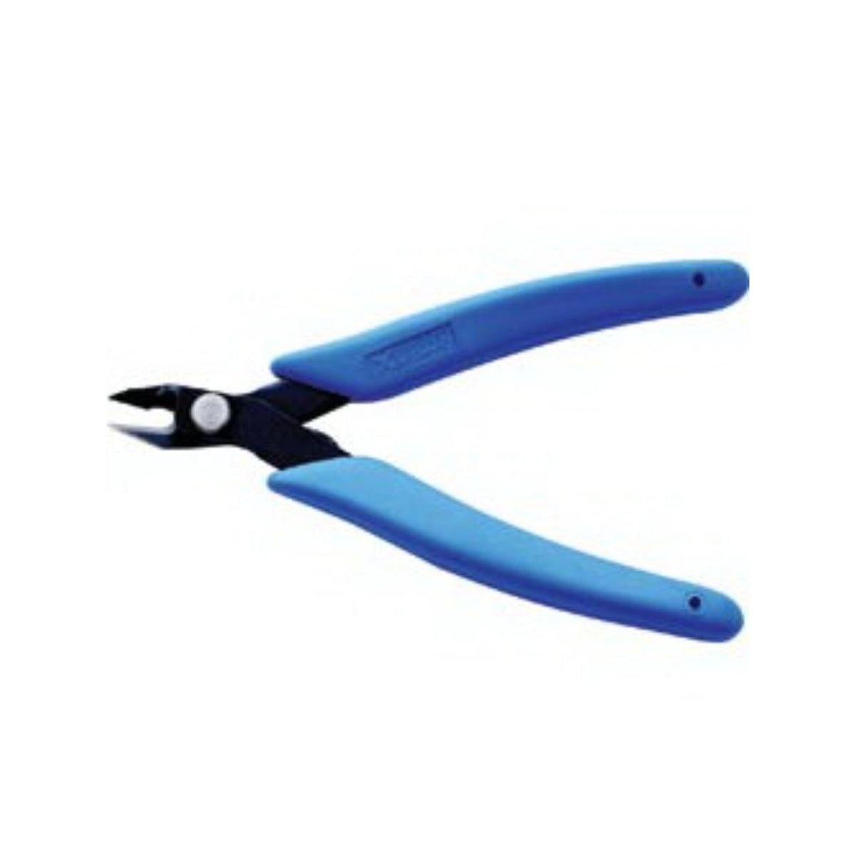 Precision micro shear cutter with tapered head and ergonomic handles, designed for trimming and cutting strings or fine materials.
