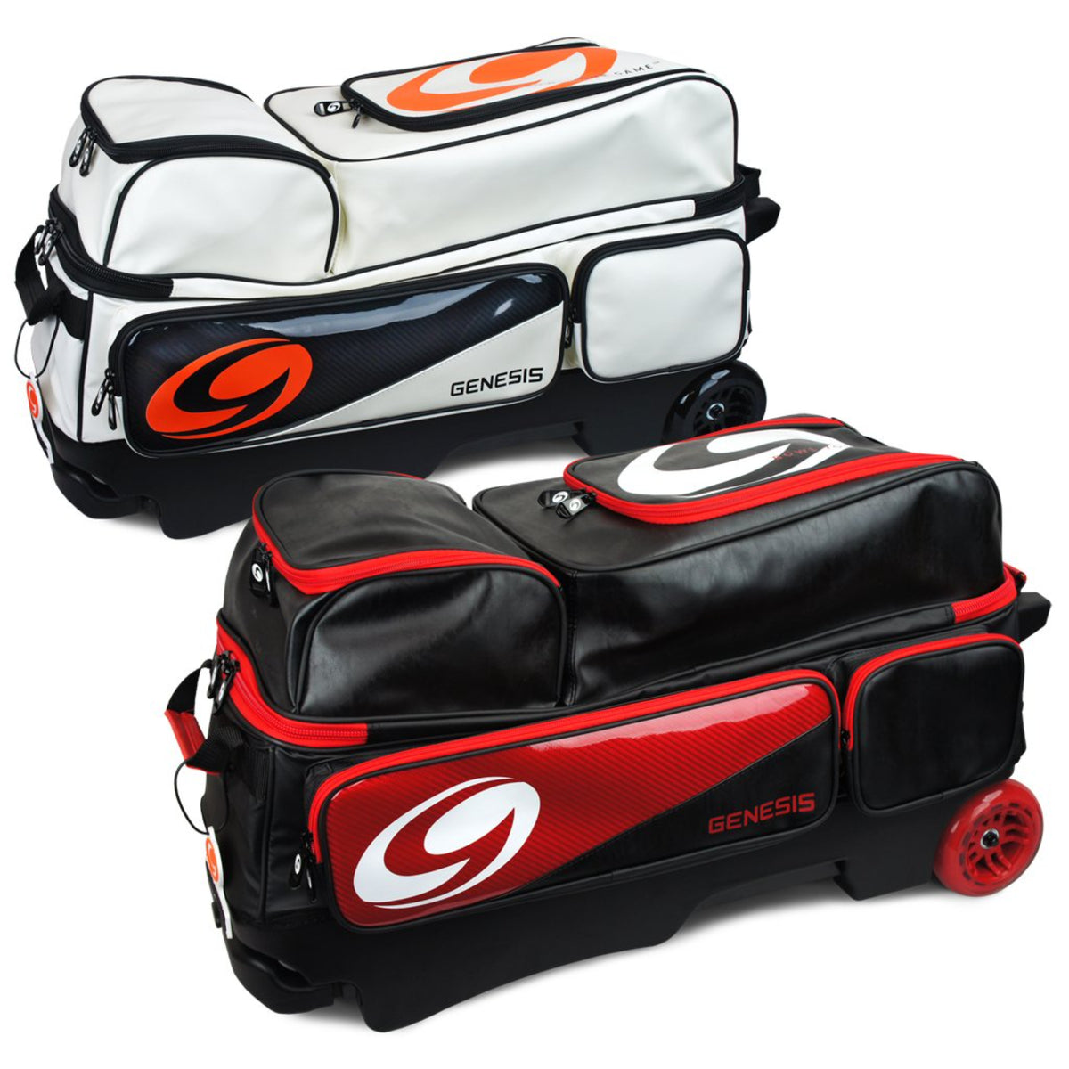 Genesis Carbon 3 Ball Triple Roller Bowling Bag - red - Great Call Athletics