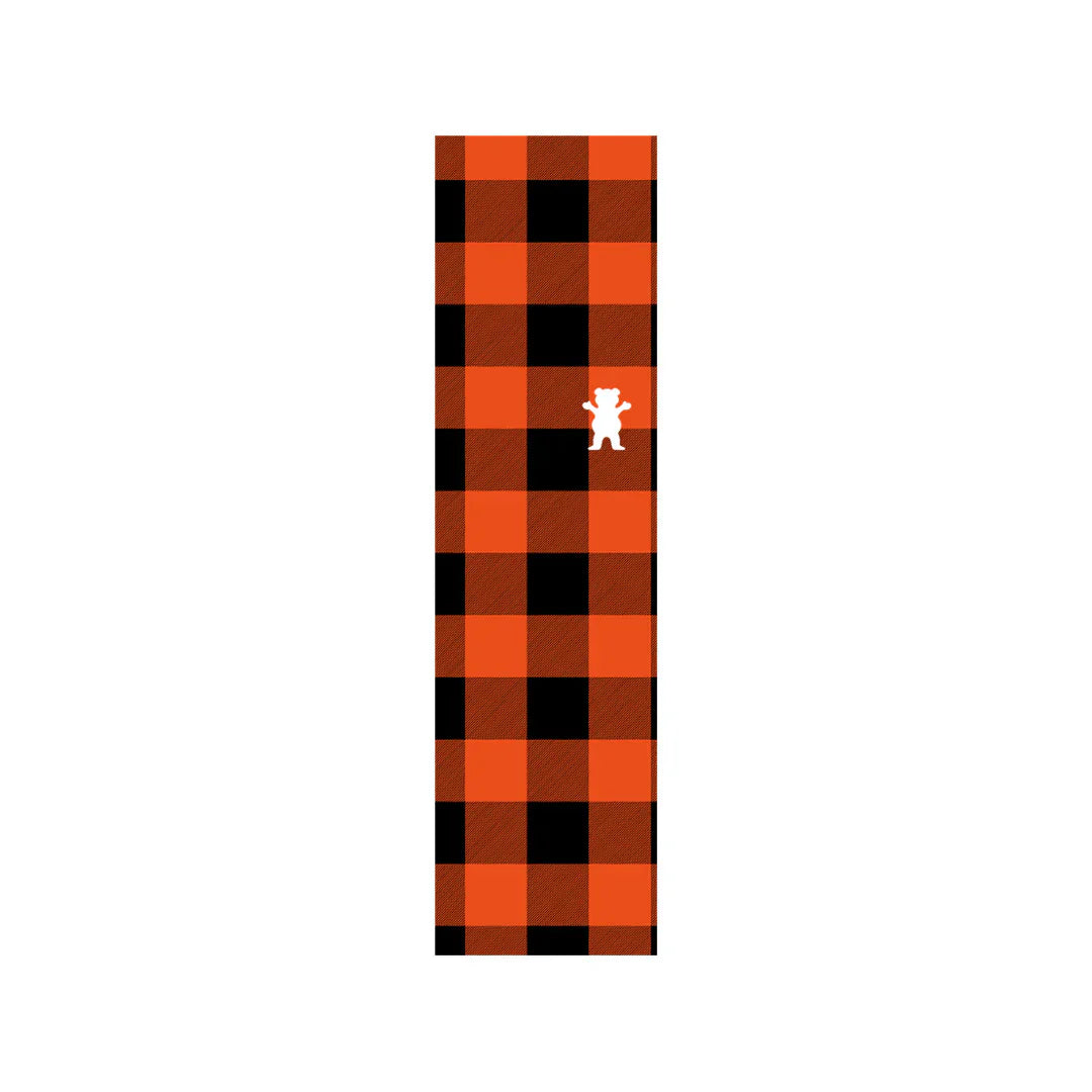 Grizzly Griptape Lumberjack Plaid Single Sheet - Orange