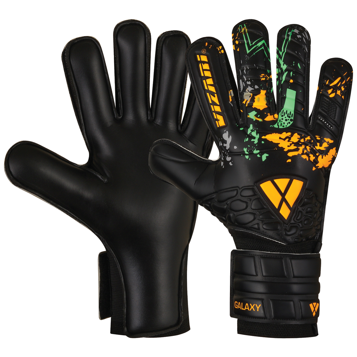 Vizari Sports Galaxy F.P. Goalkeeping Gloves – Black/Orange