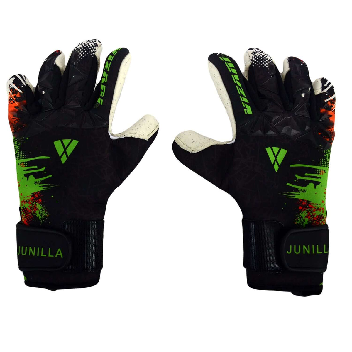 Vizari Junilla Youth Goalkeeper Gloves with Finger Protection – Black/White