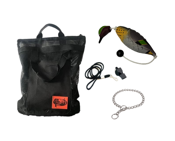 HuntEmUp Ultimate Dog Training Kit - Greenwinged Teal, Whistle & Choke Chain