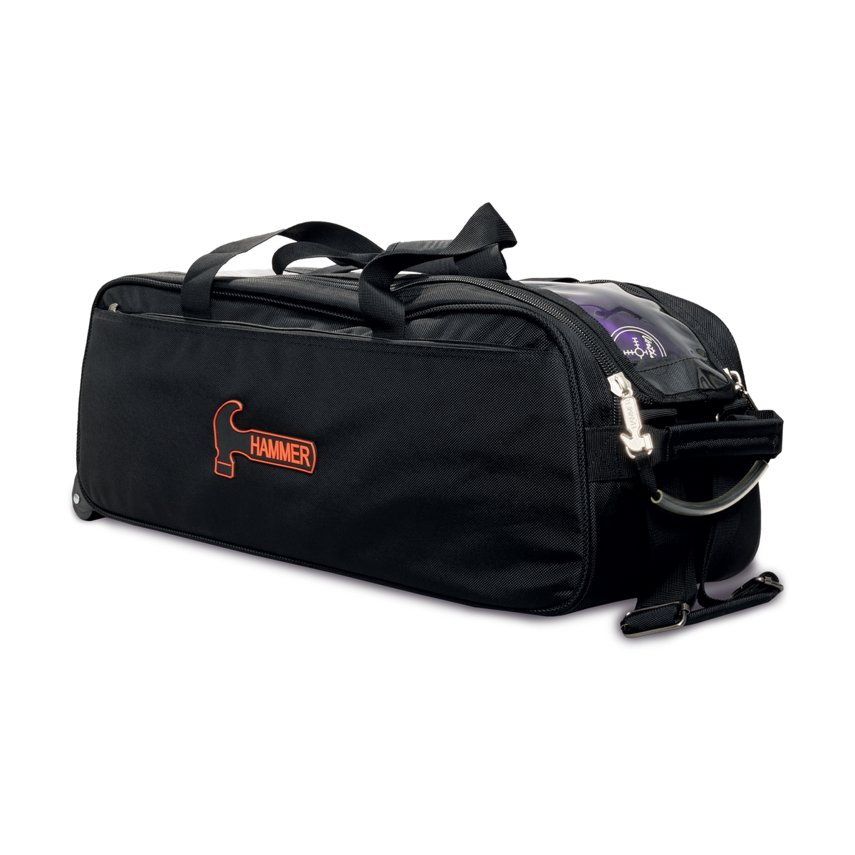 Hammer Premium Slim Triple Tote, 3 Ball Bowling Bag in Black