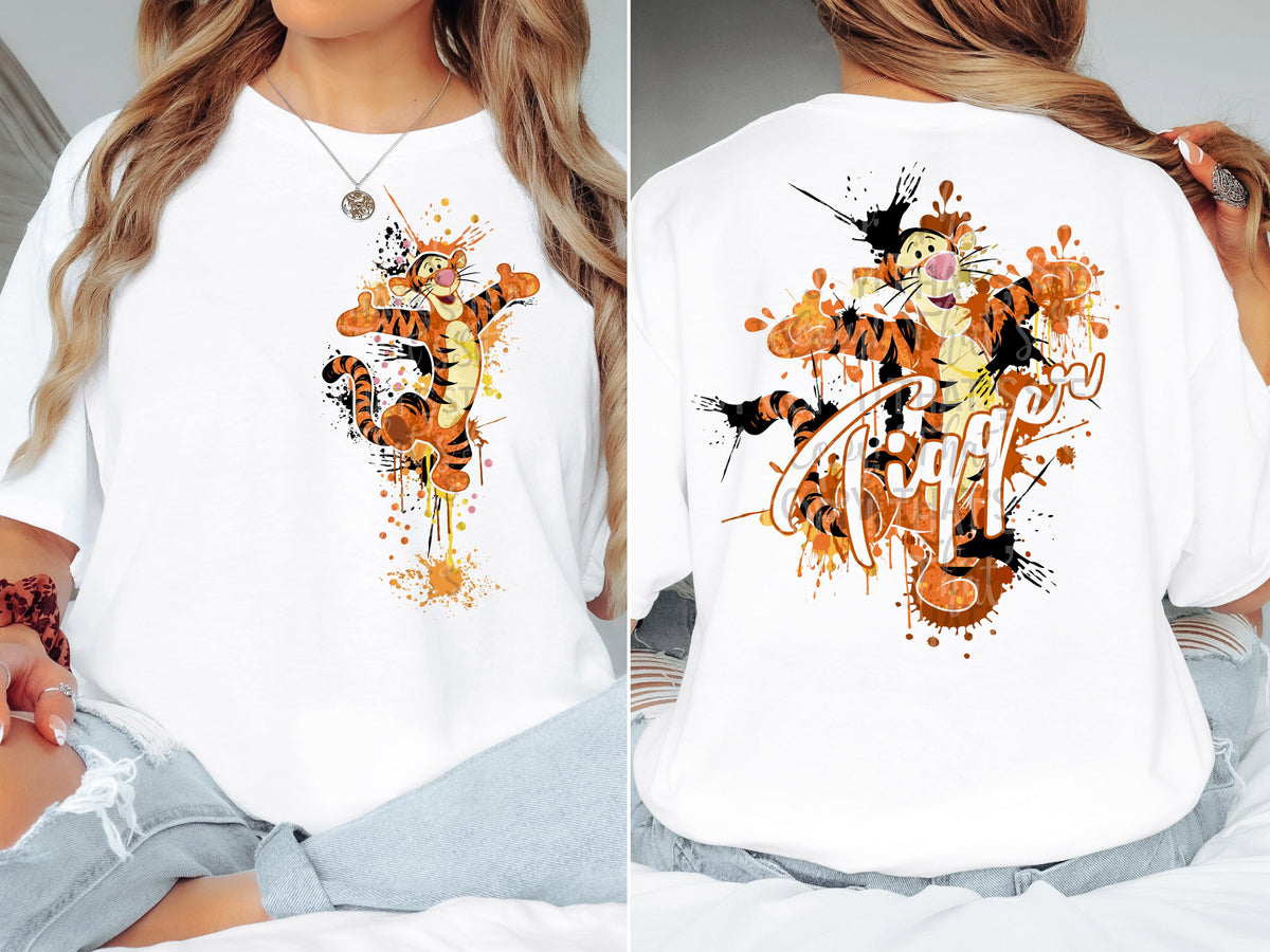 TIGER SPLATTER DOUBLE SIDED TEE