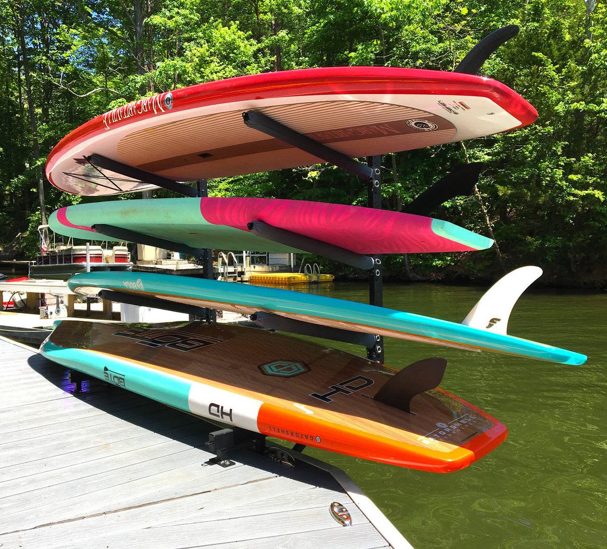 Broadwater Paddleboard Dock Rack | Over The Water Storage | 4 Levels