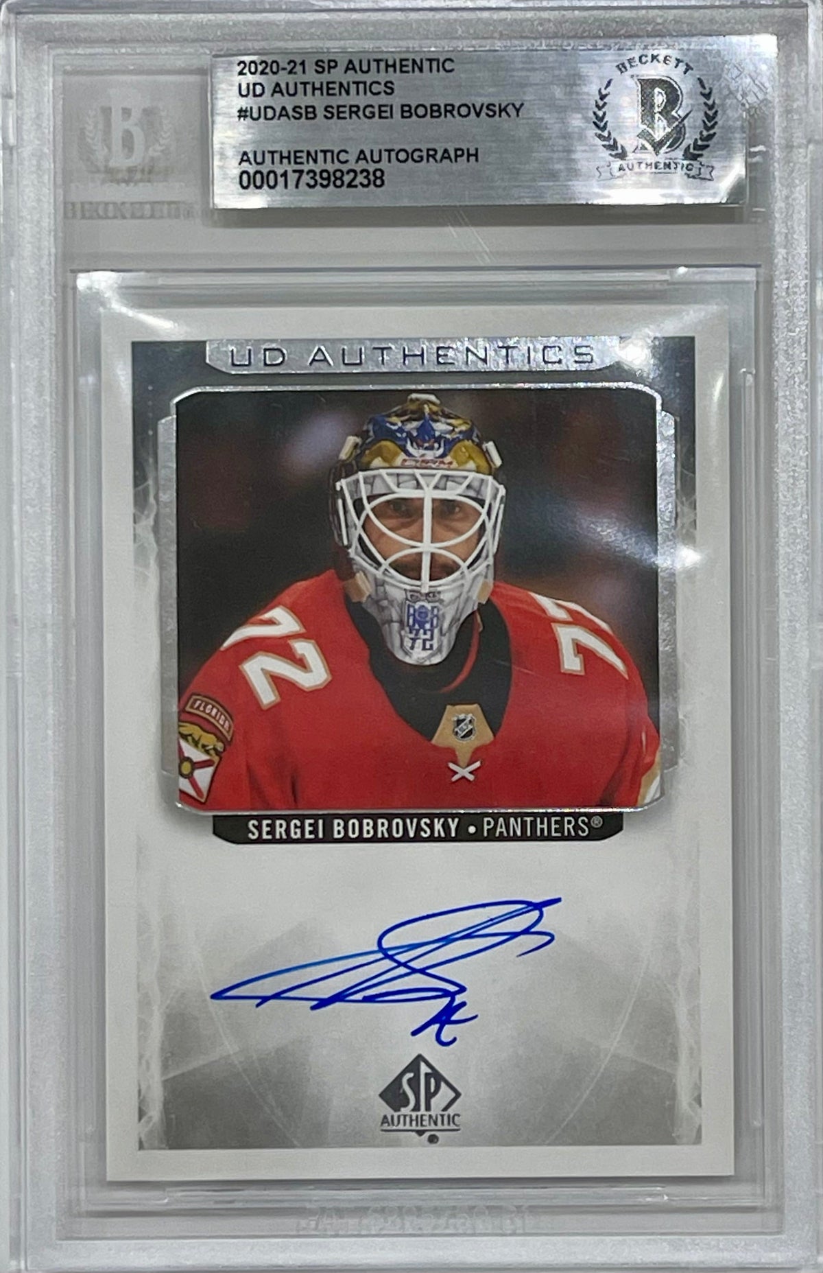 Sergei Bobrovsky Autographed 2020-21 Upper Deck SP Authentic UD Card - Beckett