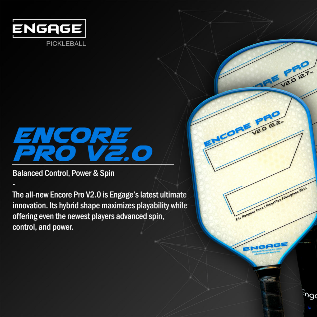 Engage Encore Pro V2.0 12.7mm Pickleball Paddle