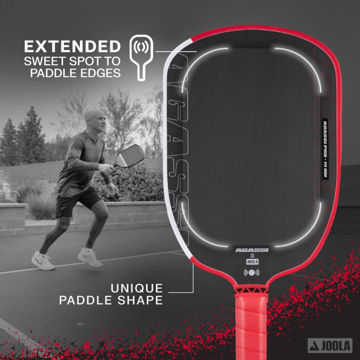 JOOLA Andre Agassi Pro 14mm Pickleball Paddle