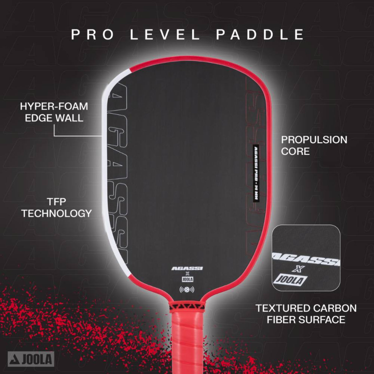JOOLA Andre Agassi Pro 14mm Pickleball Paddle