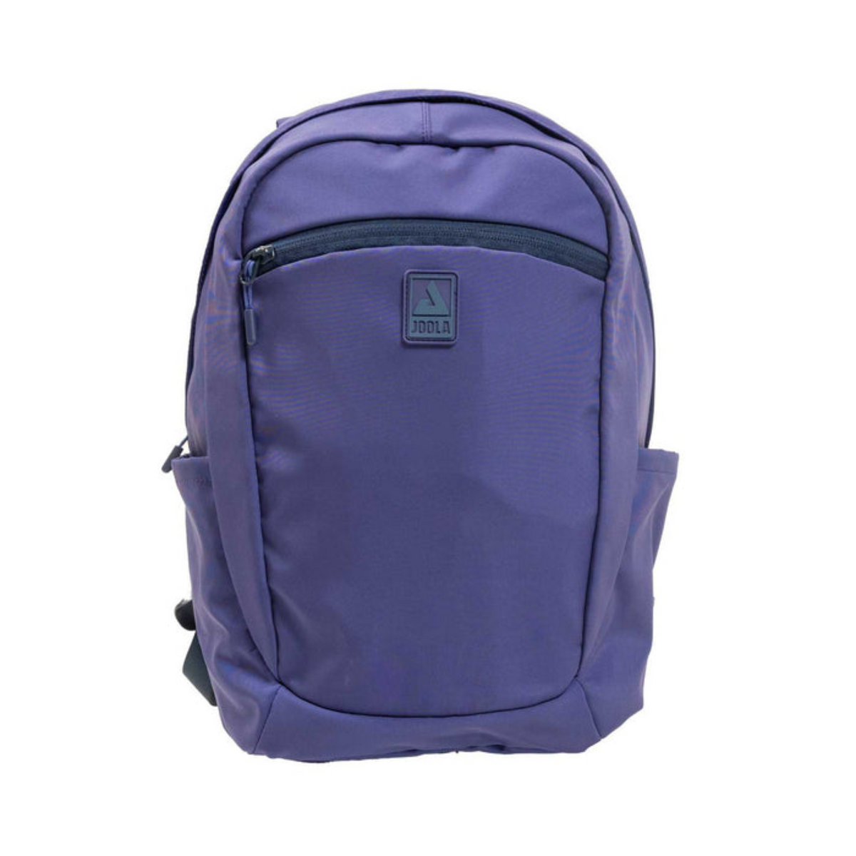 Purple backpack with a visible brand logo on a white background