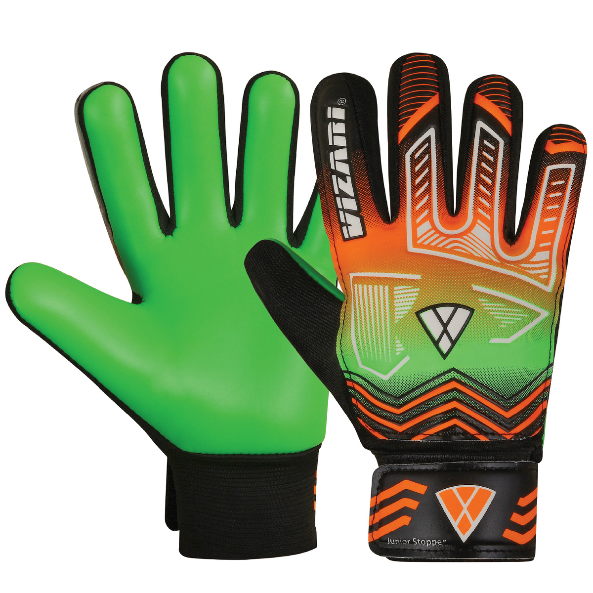 Vizari Junior Stopper Goalkeeping Glove – Orange/Green