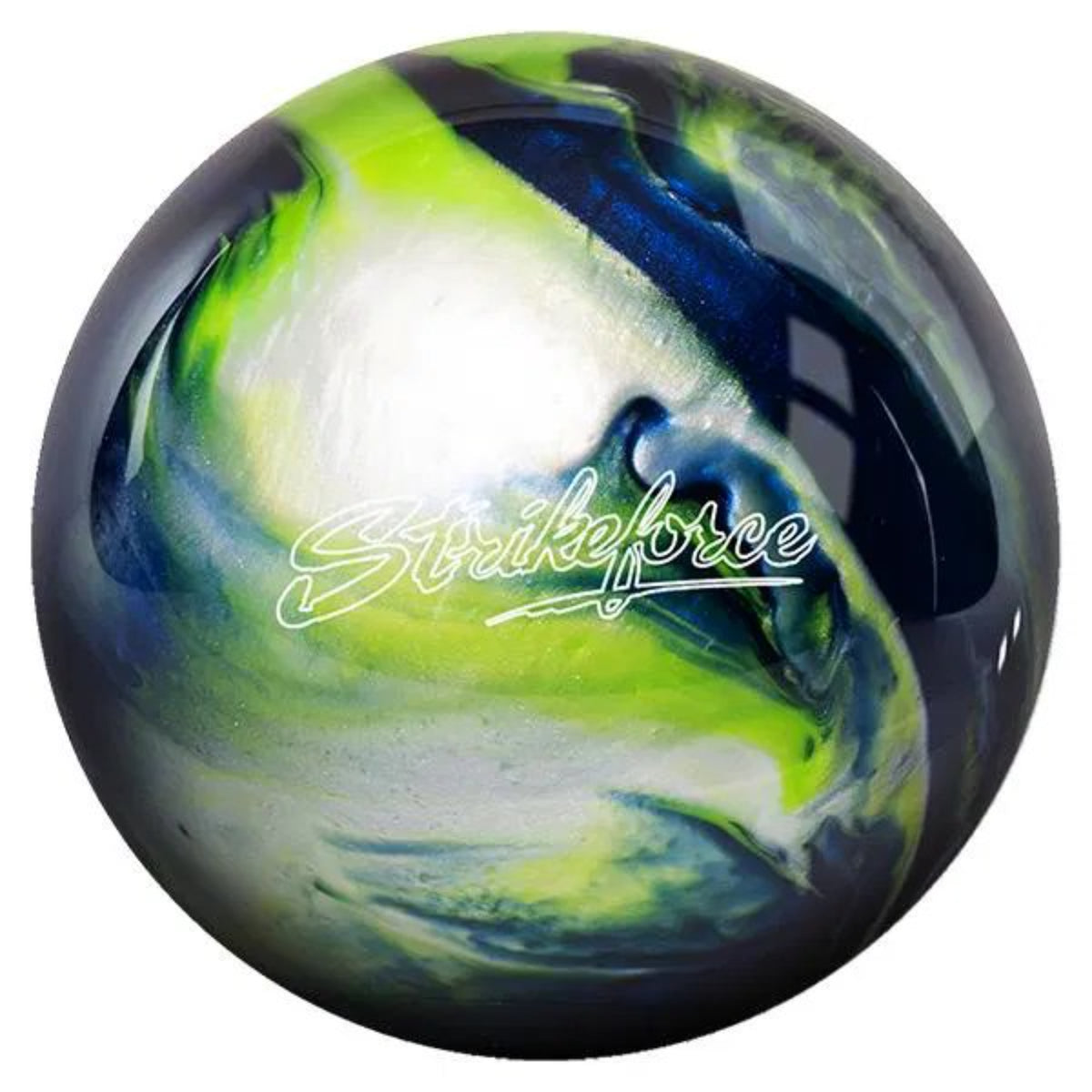 KR Strikeforce Polyester Blue Green Silver Bowling Ball, Bowling Ball Specs