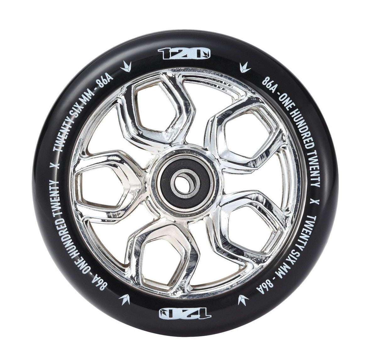 Envy Scooter Wheel Lambo 120mm - Chrome/Black (Pair)