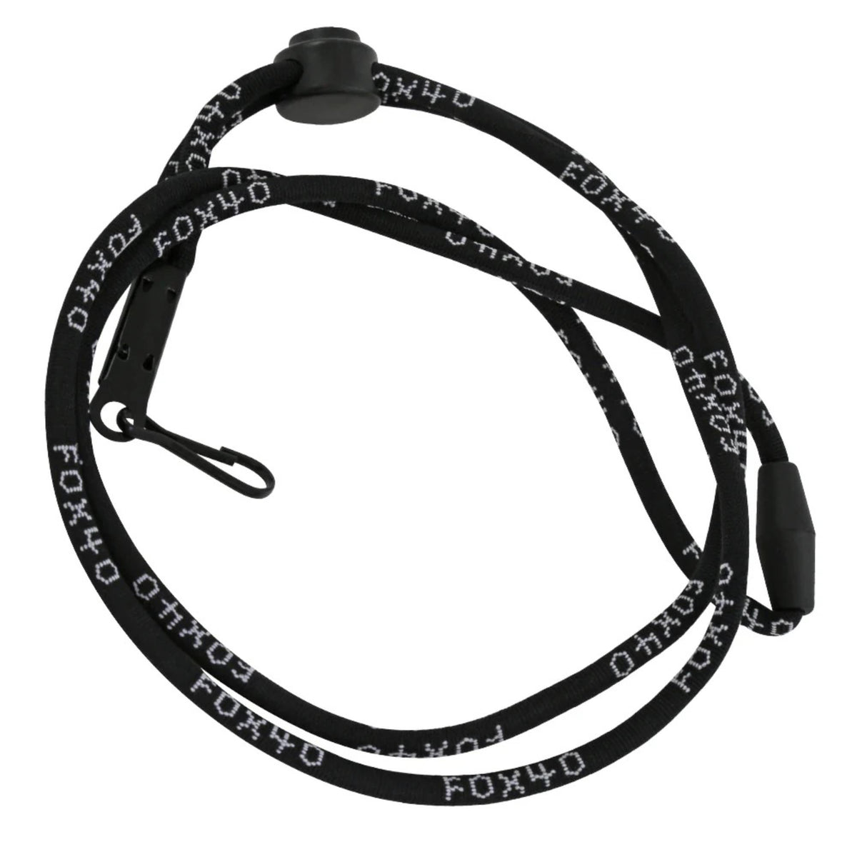 Breakaway lanyard with safety release and clip attachment for holding whistles, keys, or small gear.