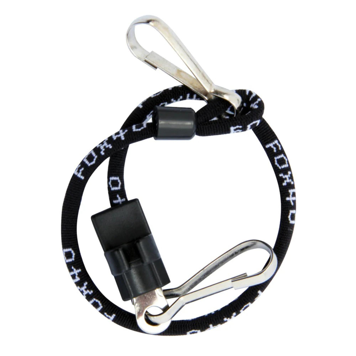Lanyard with clip attachments and quick-release adapter designed for securely holding whistles or small accessories.