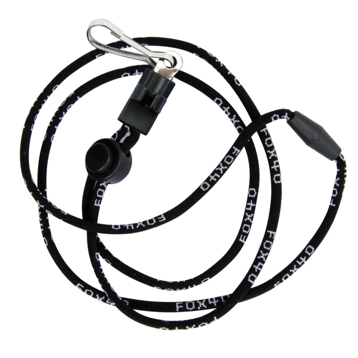 Breakaway lanyard with safety release, detachable adapter, and clip attachment for securely holding whistles or small gear.