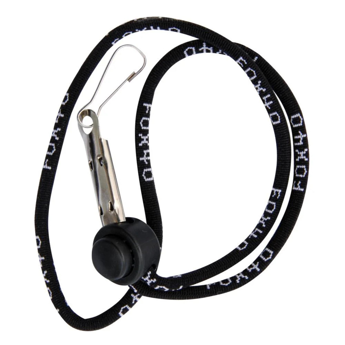 Adjustable wrist lanyard with cord loop and clip attachment for securing small gear or accessories.