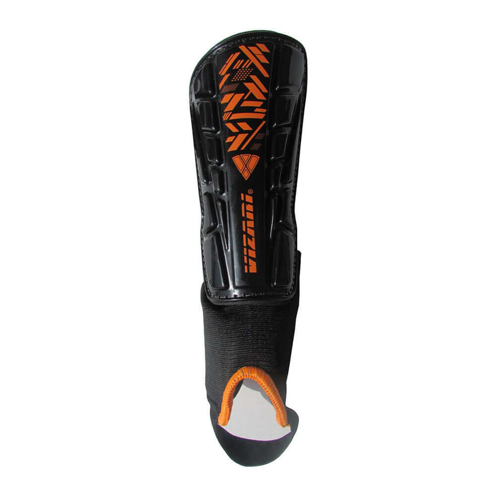 Vizari Malaga Soccer Shin Guards – Lightweight Ankle Protection, Black/Neon Orange