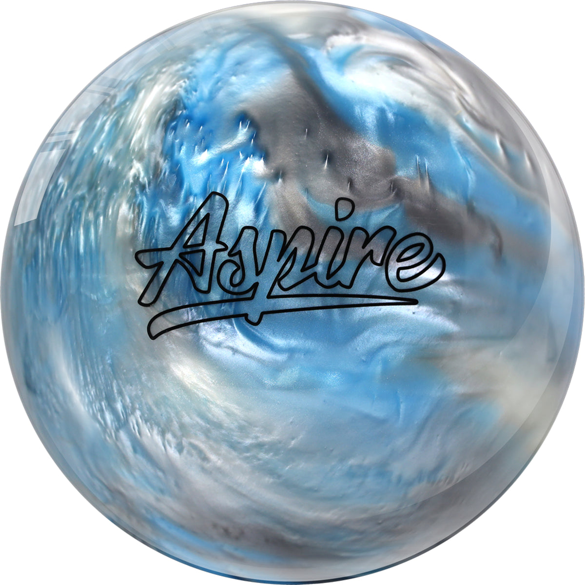 Motiv Aspire Polyester Spare Bowling Ball | Sky Blue/Silver/White